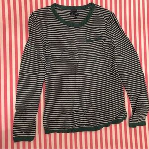 Tommy Hilfiger green/black striped sweater M